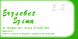 erzsebet szina business card